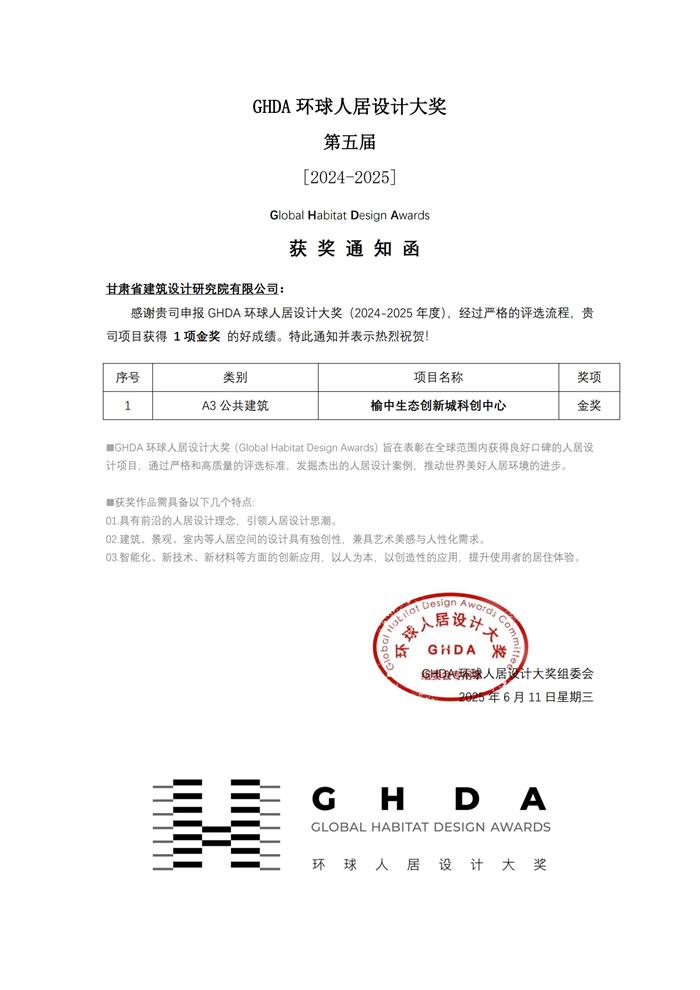 【获奖通知】 GHDA to 甘肃省建筑设计研究院有限公司_2.jpg